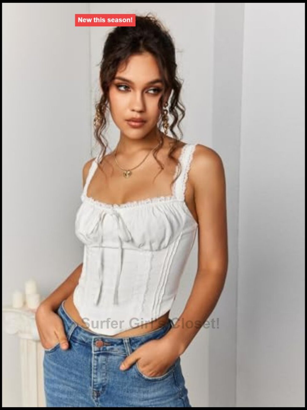 Lace Corset Crop Top Square Neck Tie Backless Y2K Going Out Bustier Tank - Picture 3 of 6